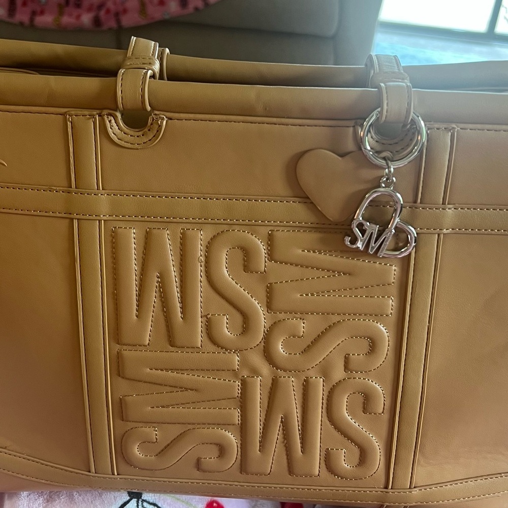 Steve Madden Tan Shoulder Bag with Embossed Design